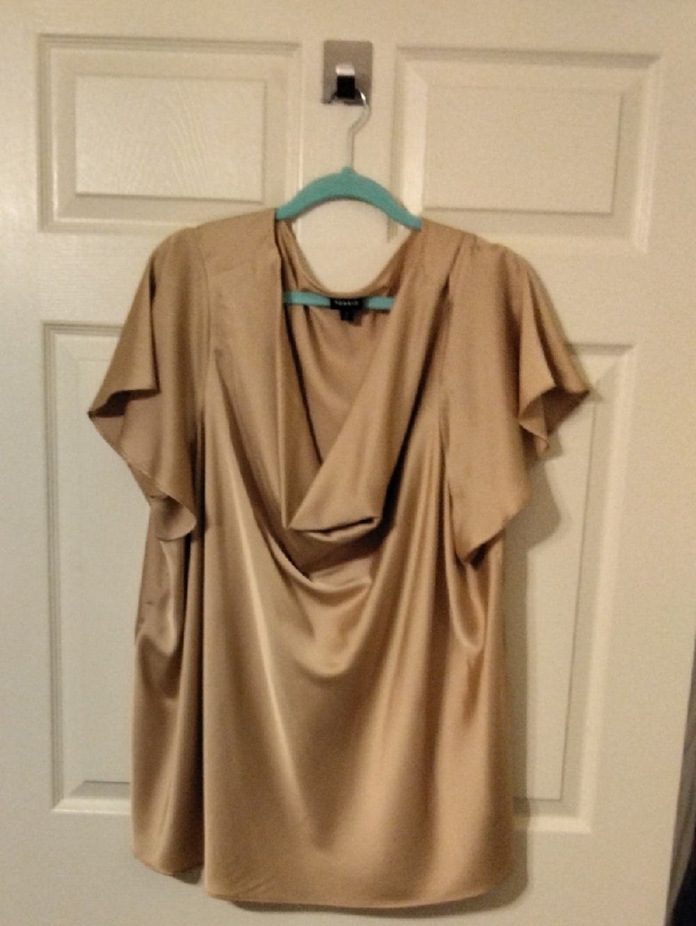 Torrid Honey-colored Satin Drape Neck Top